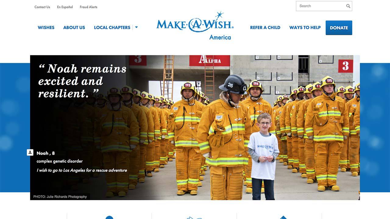 Make-A-Wish FoundationのWebサイト画像01