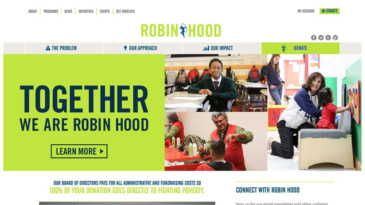 Robin Hood FoundationのWebサイト画像01